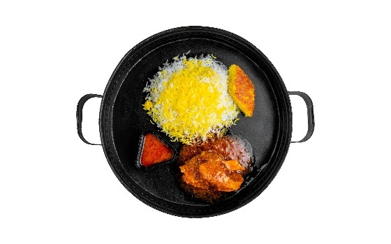 مینی پرس چلو گوشت بره سس پز
