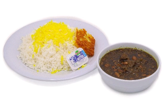 چلو خورشت قورمه سبزی