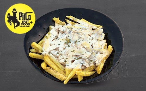 سیب زمینی با قارچ و سس آلفردو