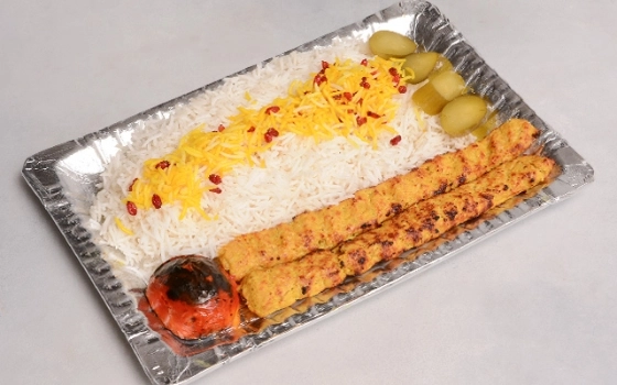 چلو کباب مرغ100(برنج خارجی)