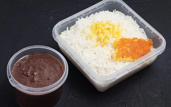 چلو خورشت فسنجان با مرغ