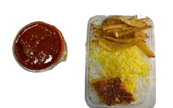چلوخورش قیمه سیب زمینی