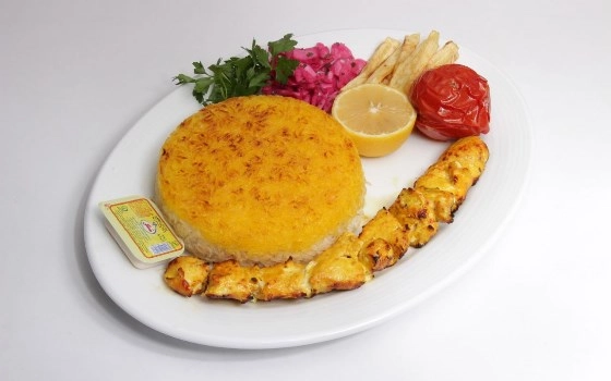 چلو کباب جوجه زعفرانی مخصوص