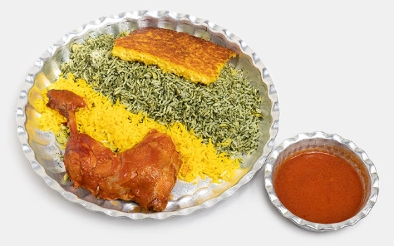 باقالی پلو با مرغ