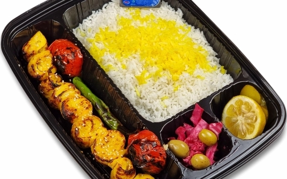 چلو کباب فیله مرغ حلزونی