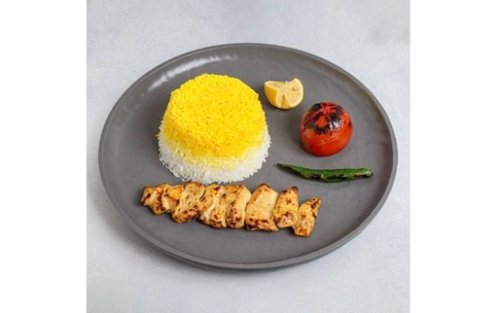 چلو جوجه کباب اقتصادی تک سیخ