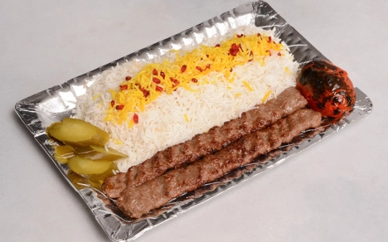 چلو کباب گوشت100(برنج ایرانی)