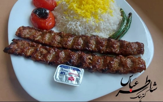 چلو کباب کوبیده دوسیخ گوسفندی