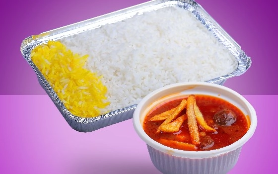 چلوخورشت قیمه سیب زمینی