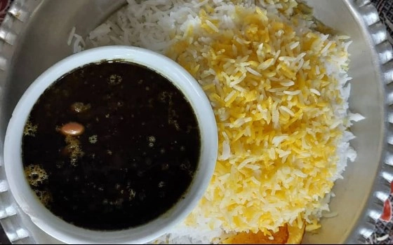 چلو خورشت قورمه سبزی