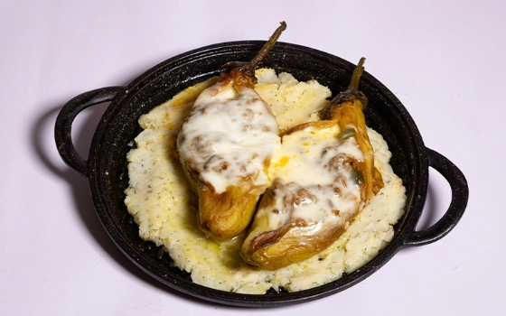 بادمجان شکم پر با گوشت
