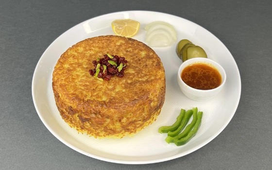 ته چین مرغ زعفرانی