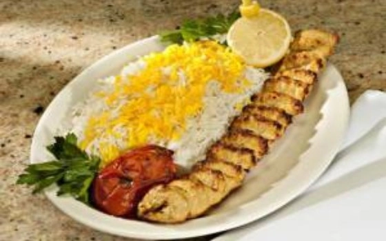 چلو کوبیده مرغ تک سیخ