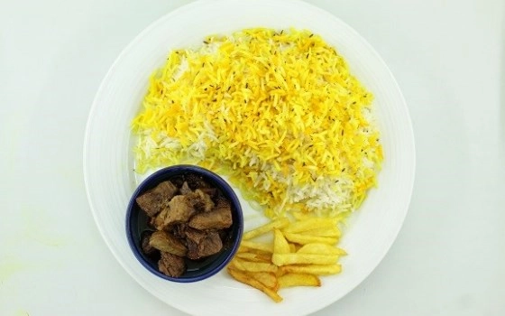 چلو گوشت قورمه زرندی