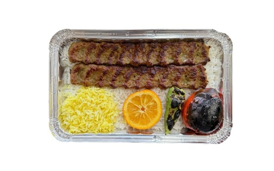 چلو کوبیده اکونومی (دو سیخ 70 گرمی)