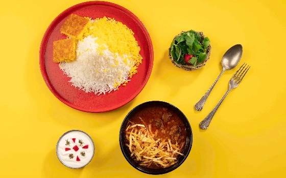 چلو خورشت قیمه سیب زمینی