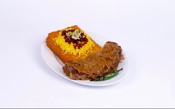 ته چین پلو با گردن بره