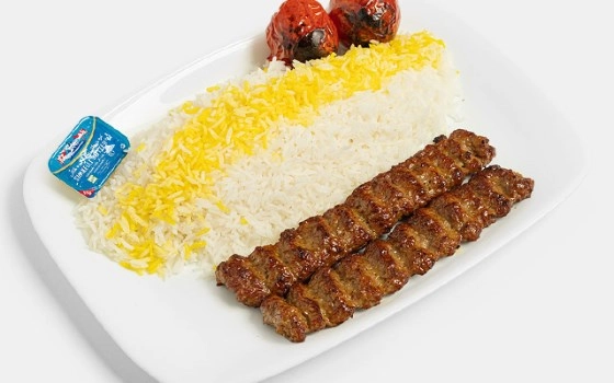 چلوکباب کوبیده کوچک 2 سیخ