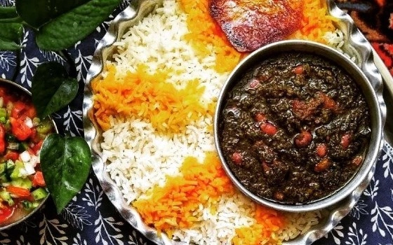 چلو قرمه سبزی