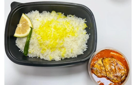 چلو خورشت قیمه بادمجان اکونومی( حجم کم)