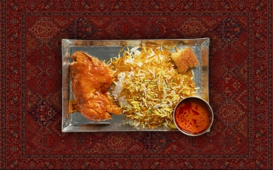 شیرین پلو با مرغ ران