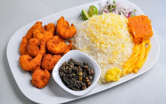 چلو میگو سوخاری