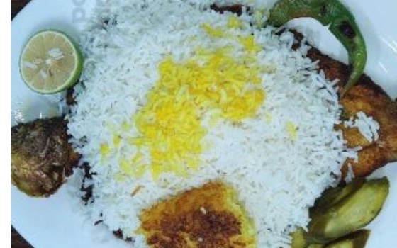 چلو ماهی قزل الاسرخ شده