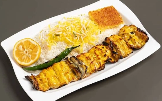 چلو ماهی قزل آلا(کبابی)