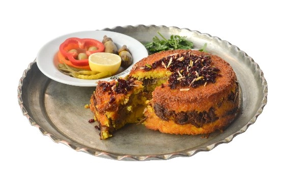 ته چین گوشت وبادمجان