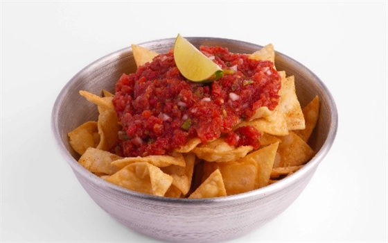 Tortilla chips with tomato salsa