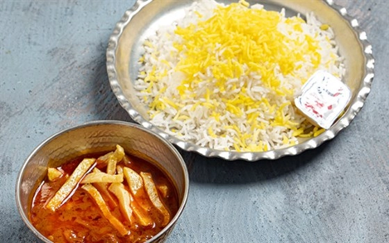 چلو خورشت قیمه سیب زمینی