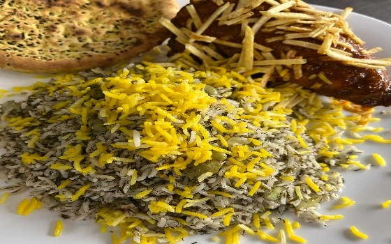 باقالی پلو با سینه مرغ