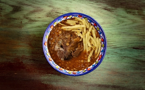 خوراک خورشت قیمه سیب زمینی مخصوص با گوشت گردن گوسف