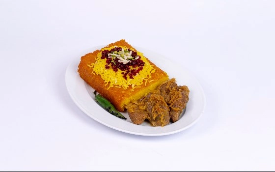 ته چین پلو با گوشت