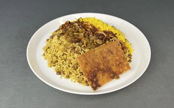 عدس پلو با گوشت