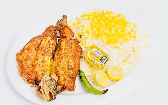 چلو ماهی قزل الا سوخاری