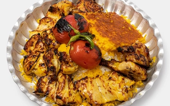 چلو جوجه کباب با استخوان جوجه کامل