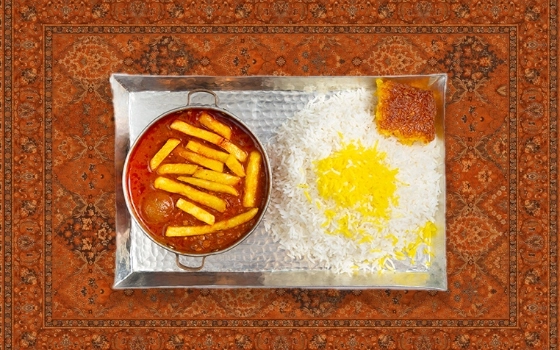 چلو خورشت قیمه سیب زمینی
