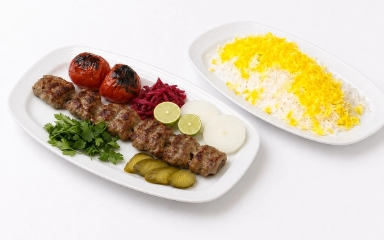 چلو کباب لقمه