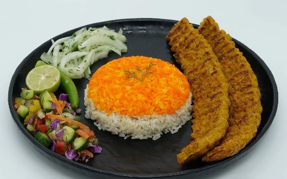 کباب کوبیده مرغ&برنج سفید