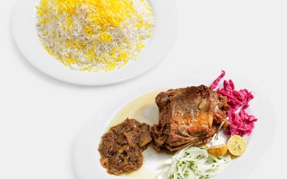 چلو گردن سرخ شده با برنج