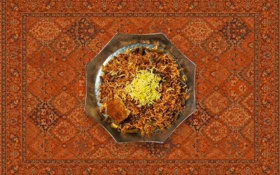 لوبیا پلو با گوشت قیمه