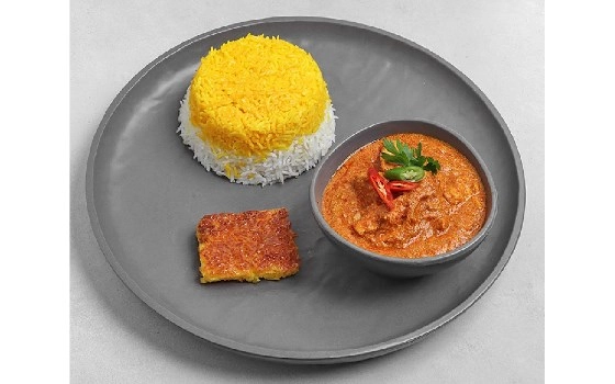 چلو خورشت مرغ کاری