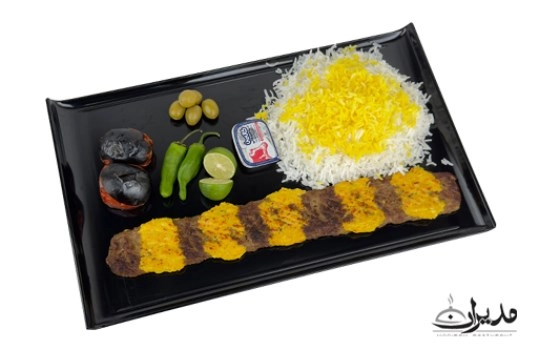 چلو کباب لقمه نگینی زعفرانی