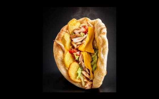 شاورما مخلوط با نان تنوری