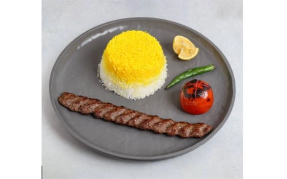 چلو کباب کوبیده اقتصادی تک سیخ
