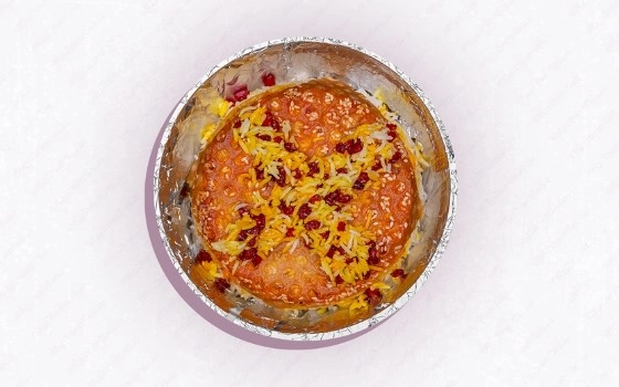 ته چین مرغ و بادمجان