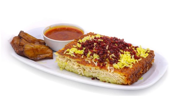 ته چین مرغ بادمجان