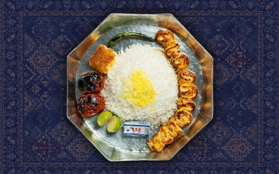 جوجه کباب حلزونی با برنج
