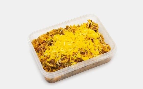لوبیاپلو با گوشت گوسفندی (با ظرف ماکروفری)